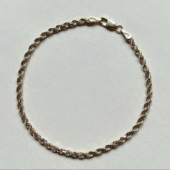 14K Real Gold Rope chain Bracelet | Birthday gift | Woman Bracelet | bracelets | - Picture 3 of 8
